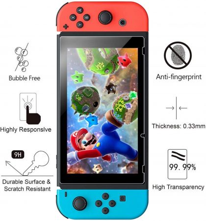Nintendo Switch Screen Protector Tempered Glass, 4