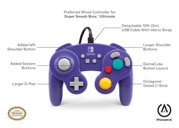 PowerA NSW GameCube Wired Controller Purple2